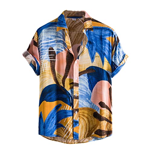 Chemise d'été décontractée homme : fini la transpiration avec ce haut floral manches courtes M