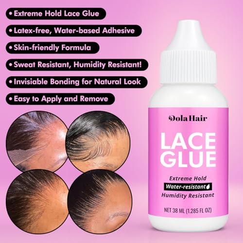 dolahair lace wig glue kit - waterproof lace front glue for wigs amp hair replacement