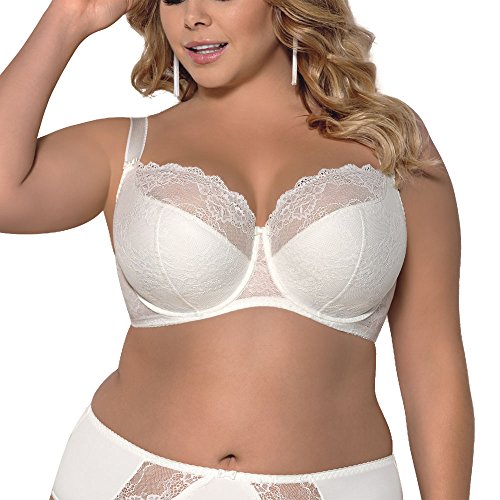 Gorsenia K357 Blanca Bügel BH Dame Dessous Spitze Geblümt Regulierbar...