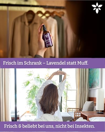 Heldengrün® Lavendelspray 'Gute Nacht' [BIO-LAVENDELÖL] Dermatologisch getestet - Lavendelspray für Kopfkissen - Blumig & frisch - Lavendel Kissenspray & Raumspray