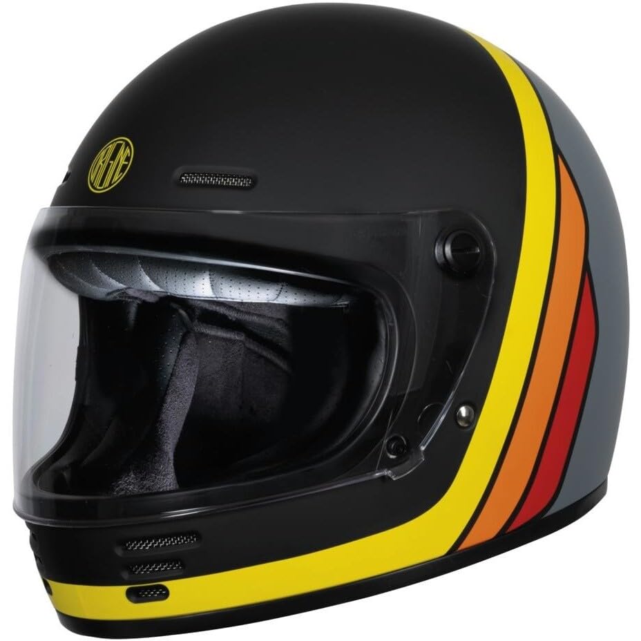 CASCO INTEGRALE CUSTOM ORIGINE OMEGA SUMMIT NERO GIALLO GRIGIO OPACO M 57/58