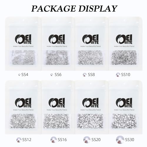 Image of Silver Flatback Rhinestones, Glass Rhinestones for Nail Art and Craft, Glue Fix, Loose Crystal Gemstones(Silver, SS4, 1440pcs, 1.5-1.7mm)