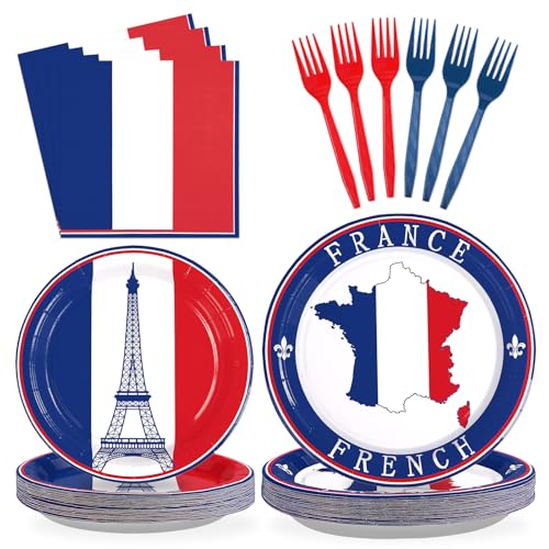 96Pcs France French Flag Party Supplies French...