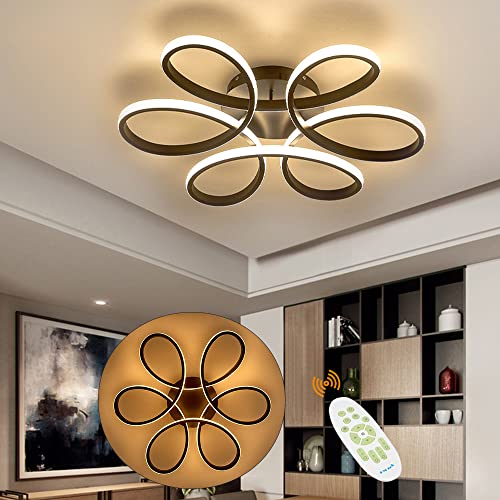 XEMQENER LED Ceiling Lights, 52W Dimmable Chandeliers with Remote & Memory Function, Modern LED Ceiling Lamp Color and Brightness Adjustable for Living Room, Bedroom, Kitchen, Hallway, Office