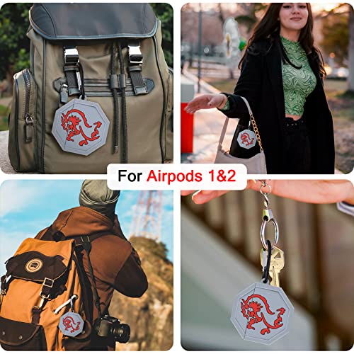 Cool Case For Airpods 1/2 Cover Cute With Keychain For Dragon Talisman Fans Boys Men Girls Kids, Funny Unique Design Soft Silicone Shockproof Case Compatible With Airpods 1St 2Nd Generation #TOP5