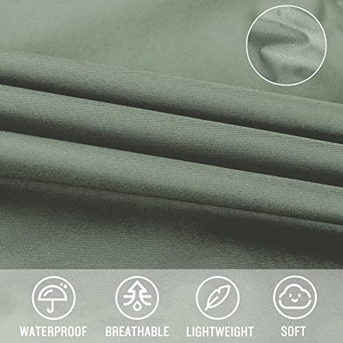 SaphiRose Light Green-White Unisex Hooded Rain Poncho - Your Ultimate Waterproof Companion - Image 5