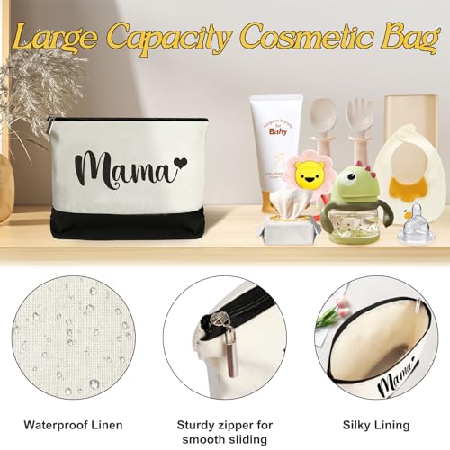 Image of Mama Bag Tote New Mom Gifts, Mom to be Gifts for Mommy Birthday Mothers Day | Large Capacity,Easy to Clean and Reusable, Waterproof Coating, Hospital Bag Essentials, New Mom Care Package