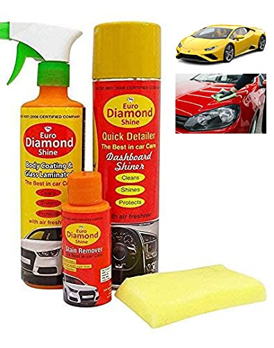 Euro Diamond Shine Large Kit(Set of 4 Items) (Dashboard Shiner+ Body Coating & Glass Laminations+ Stain Remover+ Sponge-(1300ml)-picture-13