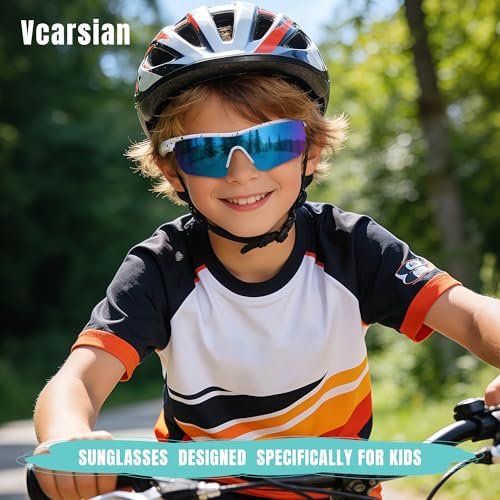 Image of Kids Sunglasses Youth Baseball Sunglasses for Boys Girls 3-12 Polarized Softball Sports Goggles UV Protection