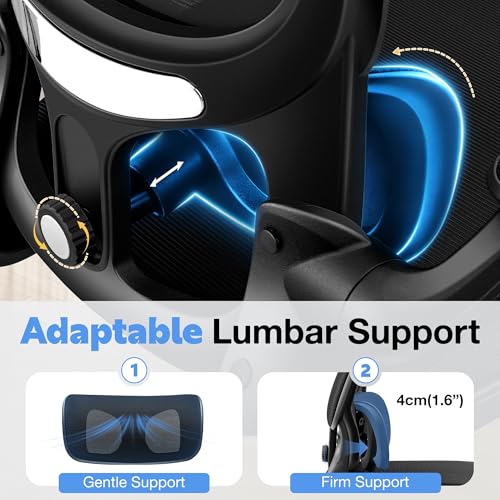 Image of ALLGOD Ergonomic Office Chair, Breathable Mesh Ergonomic Desk Chair with Adjustable Lumbar Support, Flip-up Armrests, Computer Chairs Comfortable for Home, Office, Work, 300lbs, Black (8Pack)
