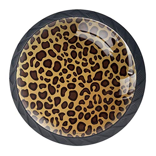 Boutons de tiroir motif léopard lot de 4 pour relooker la commode