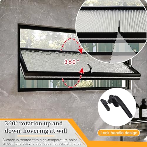Ventana deslizante giratoria rectangular de metal con protección de vidrio templado 7