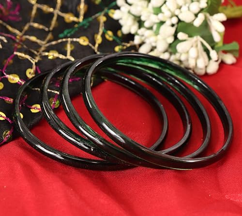 Image of STYOLLO Viral Jelly Plain Transparent Glass Kada Set For Women & Girls | Kanch Kada For Girls | Daily Ethnic Traditional Jewelry | Glossy Classic Fashion Kangan For Wedding, Festive & Parties - Set Of 4