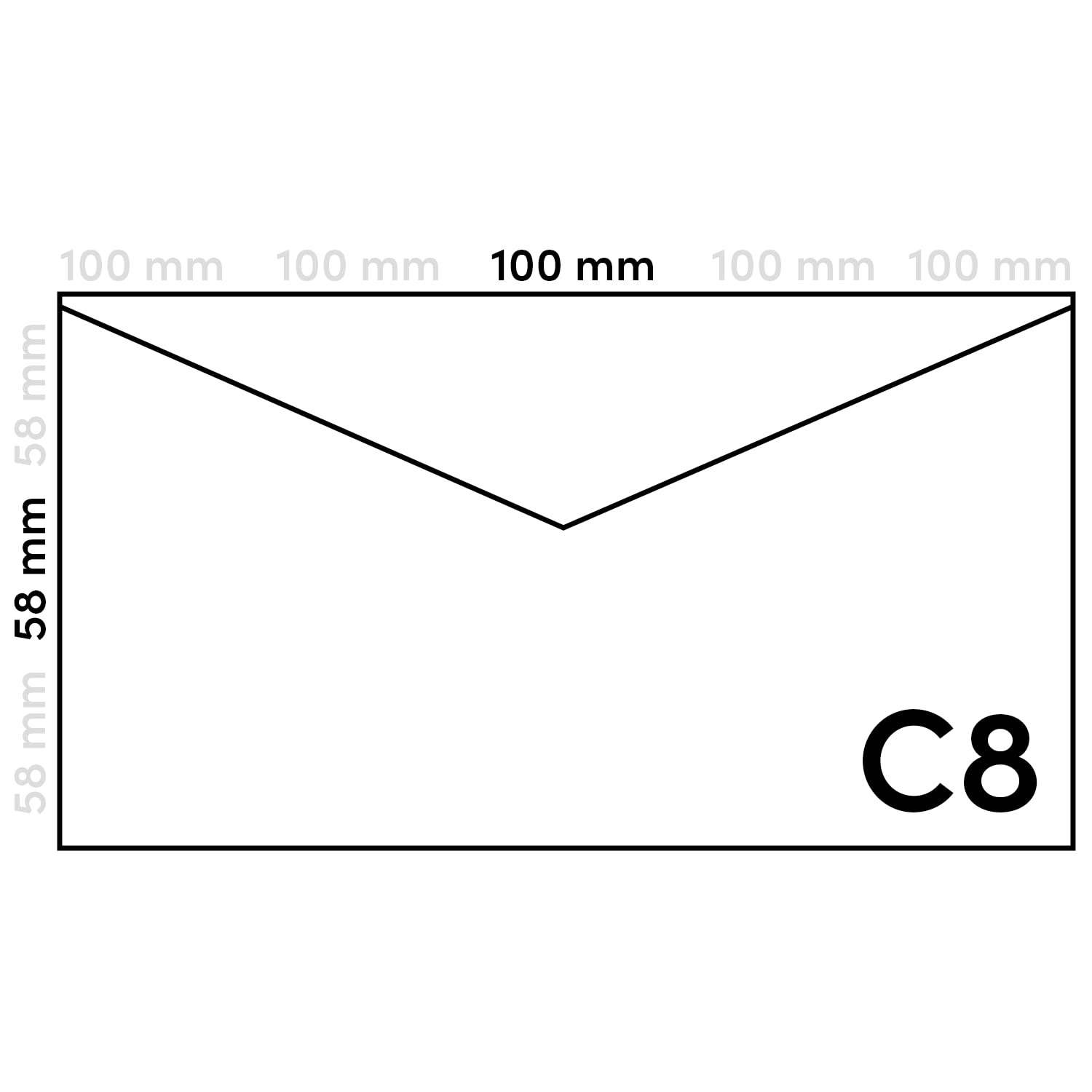 Netuno 500 sobres azules C8 58x100mm para eventos