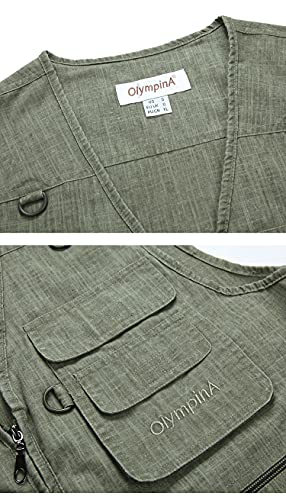 Summer Casual Large Size Olympina Mens Blue Vests Sleeveless Zipper Waistcoats Comfortable 204 Dark Gary XL4