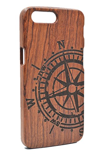 PhantomSky OnePlus 5 Funda de Madera, [Serie Natural Hecha a Mano de Bambú/Madera Carcasa Estuche para tu Smartphone - Compás Madera Rosa