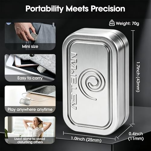 Image of Magnetic Silver Fidget Slider 3 Layer, Fidget Toys Adults for Stress Relief ADHD Anxiety with Click Sound, Portable Desk Fidget Gadget, Gifts for Boyfriend Husband Father