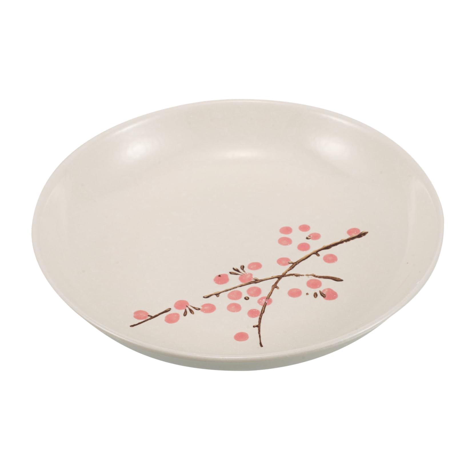 Amosfun Piatto Ceramica Decorativo Forma di Fiore di Prugna Piatto da Portata in Porcellana Tecnica di Colorazione Sotto Smalto per Camper Case e Ristoranti Utilizzabile per Antipasti