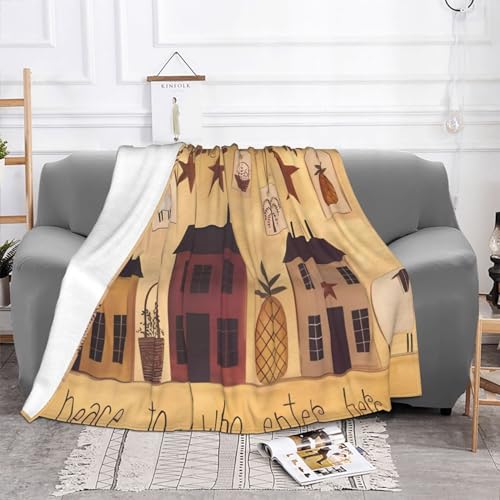 Couverture ultra douce en flanelle imprimé grange chic - 3