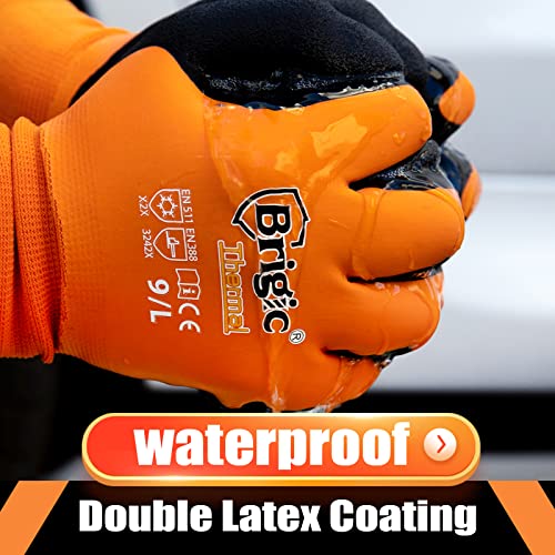 Brigic Winter Work Gloves For Men, Waterproof Work Gloves For Cold Weather, Insulated Freezer Gloves, Keep Working At 0℃/32℉, M 1 Pair #TOP3