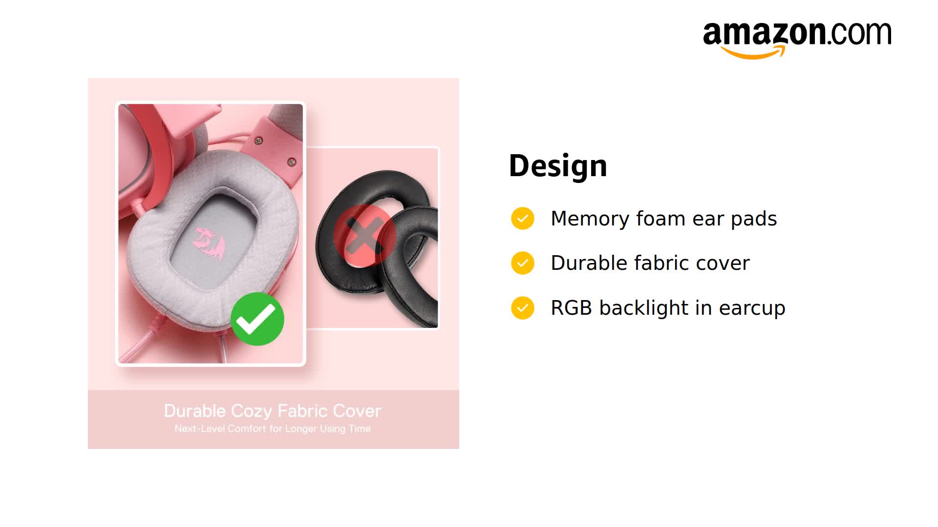 Amazon.com: Redragon H510 Zeus-X RGB Pink Wired Gaming Headset