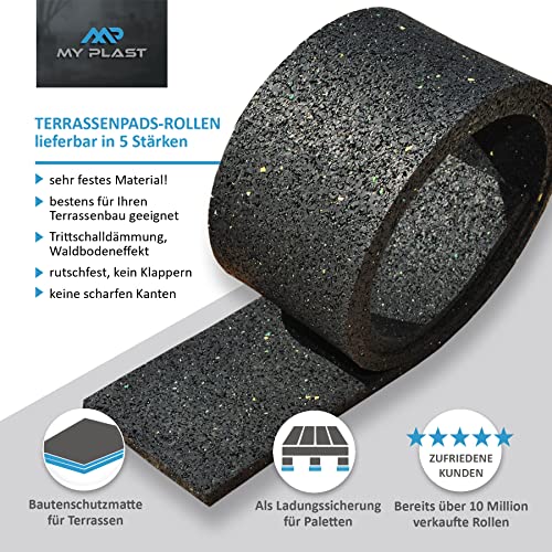 Evita ruidos en tu suelo con el rollo de goma resistente My Plast negro de 10000x80x3 mm 4