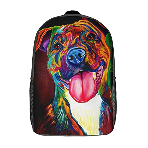 Mochila escolar unisex con diseño de perro 3D bolsa de viaje casual de 42x30x13cm