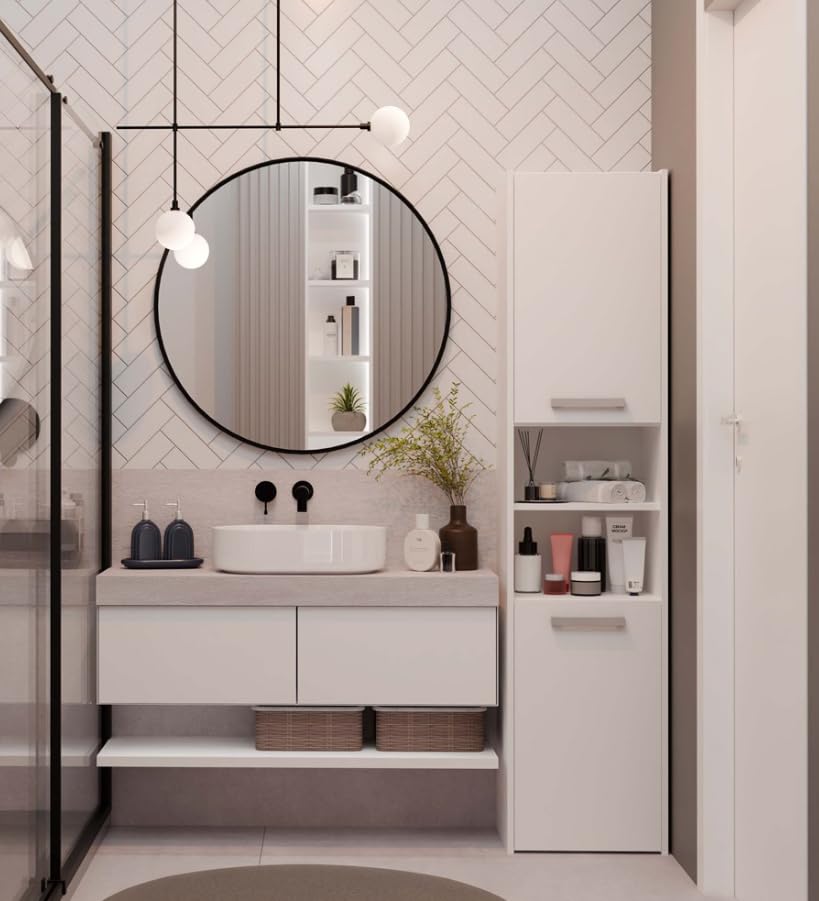 BDW Armoire de salle de bain, 170 x 40 x 30 cm, SARA S40, avec