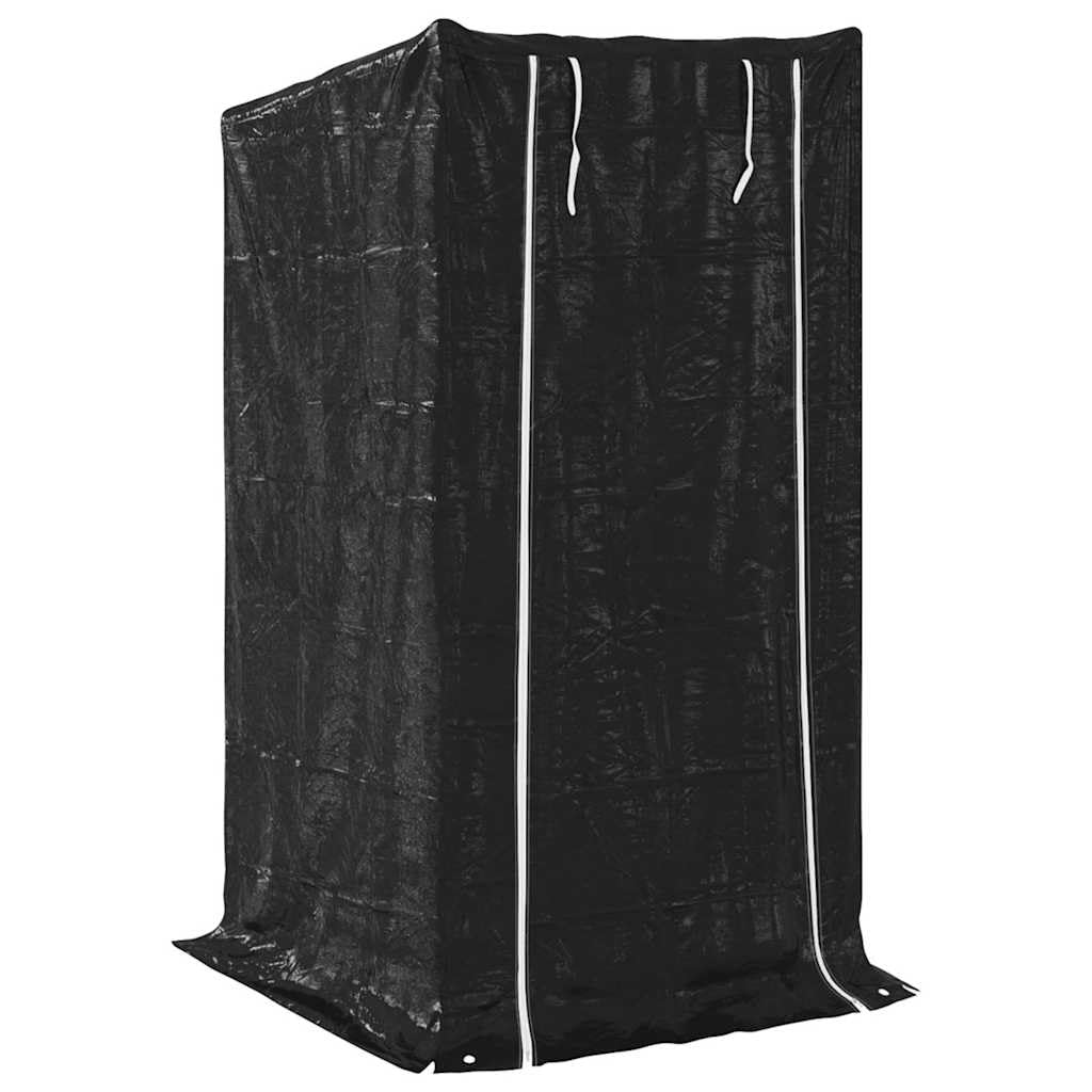 Estantería para leña con protección contra la lluvia, 100 x 100 x 200 cm, de acero galvanizado, para guardar leña para chimenea, para exteriores, funda para lluvia con cremalleras, máx. 180
