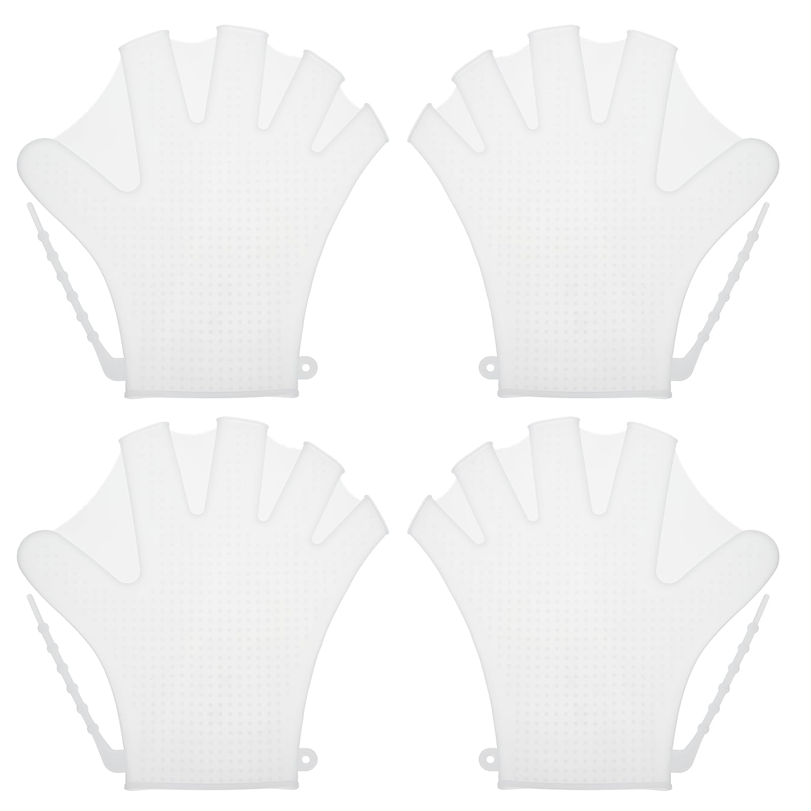 PATIKIL 8 Inch Swim Gloves, 2 Set Silicone Swimming Gloves for Men Women Adults Water Resistance Training Diving Snorkeling, White