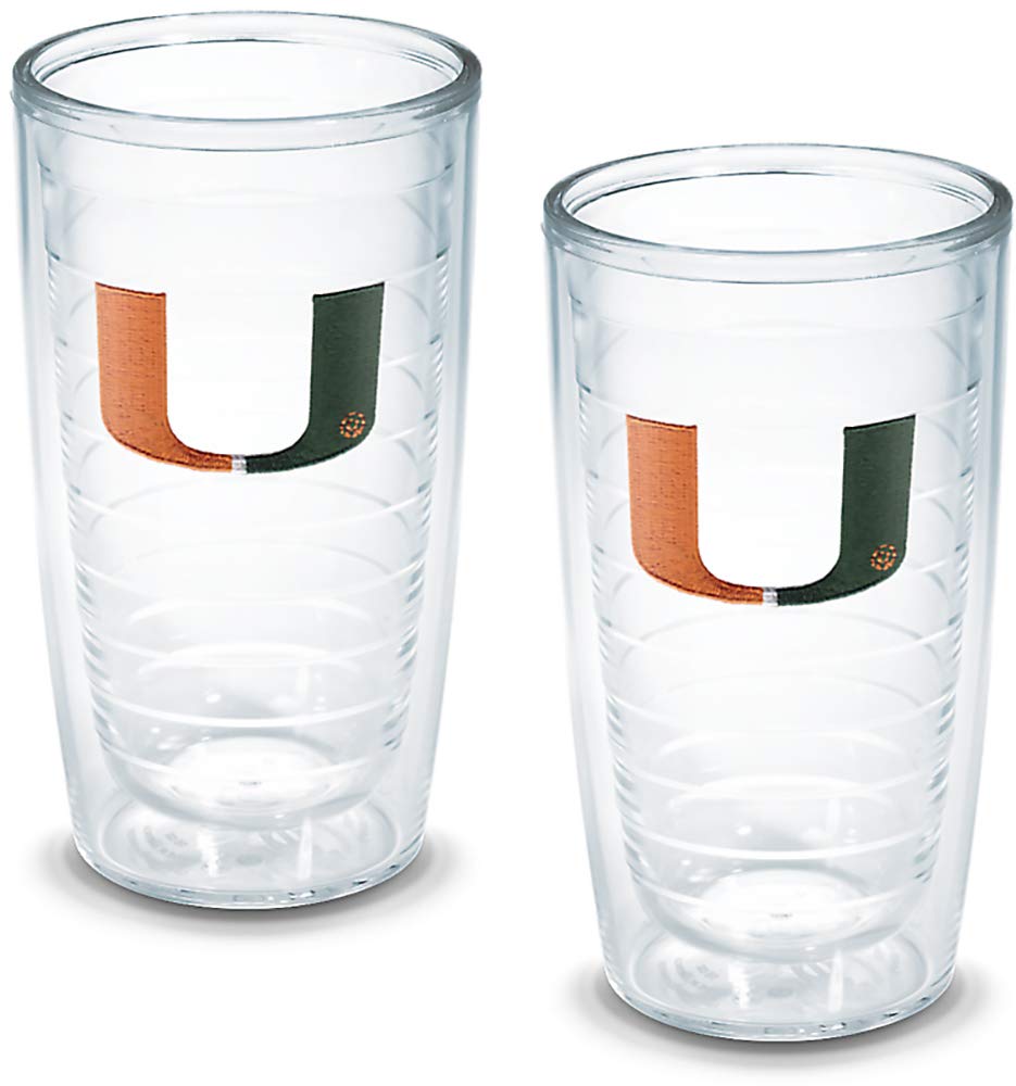 Tervis Miami University of Emblem Tumbler, Set of 2, 16 oz, Clear