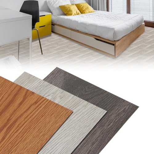 Izrielar Pavimento de PVC Autoadhesivo 91,5cm x 15,2cm, 9 m² / 63 piezas Suelo Vinilo Autoadhesivo Antideslizante para dormitorio salón cocina - Roble Cálido