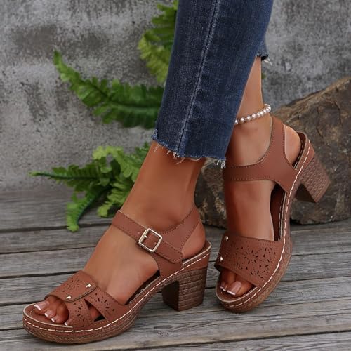 Sandalias ortopédicas de cuña abiertas para mujeres 2025 disfrazado cómodo de bloque de verano plataforma gruesa sandalias de tacón tobillo tacones de corcho tacones de vacaciones para mujeres zapatos