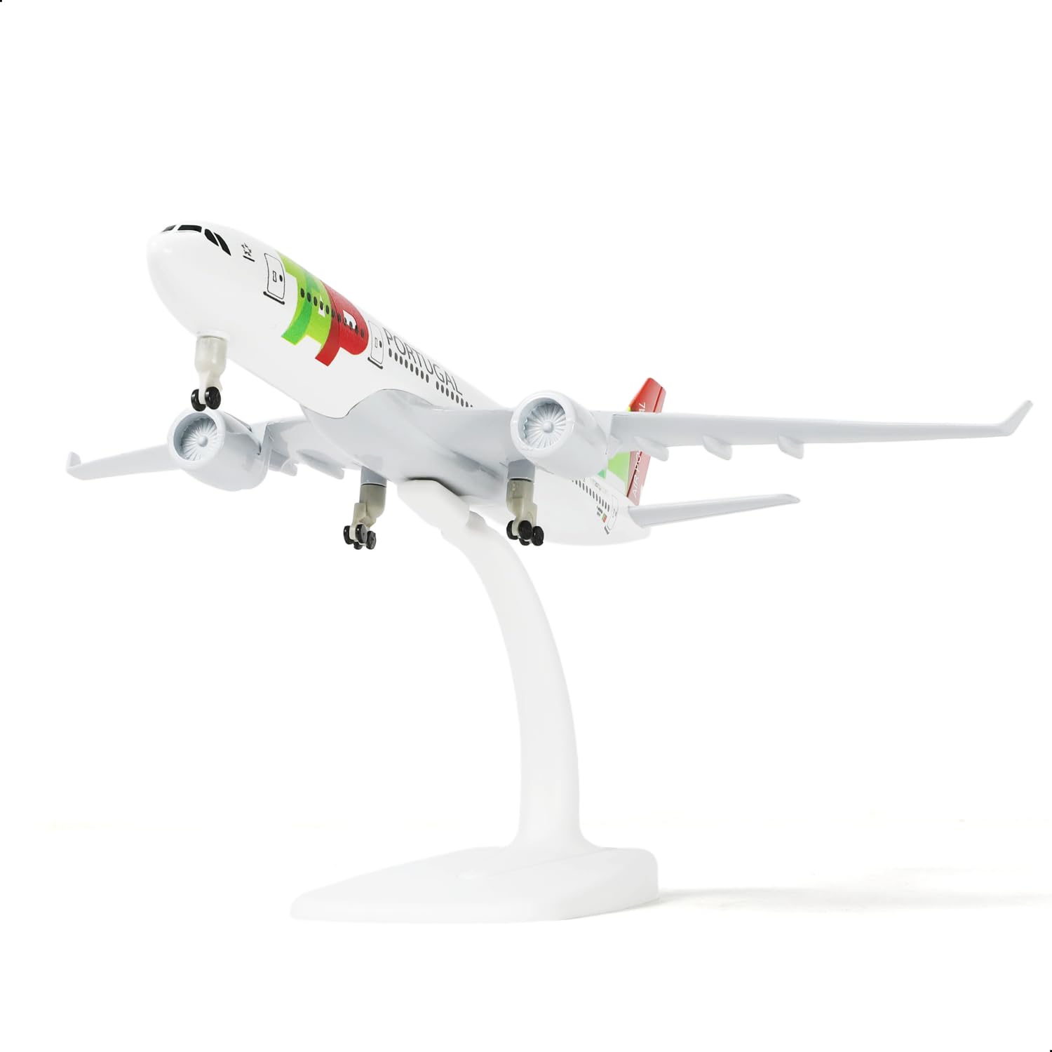 1/300 Portugal A330 Maquette d'avion en Métal Moulé avec Support pour Maquette d'avion A330 (7,8 Pouces de Long). Convient aux Passionnés d'Aviation comme Cadeau, décoration d'expositi