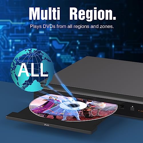 MEGATEK Region-Free HDMI DVD Player for TV, Compact CD/DVD Player for Smart TV, USB Port, Plays All Region DVDs & Multi Formats, Metal Housing, HDMI/RCA Cables & Remote Included - Image 5