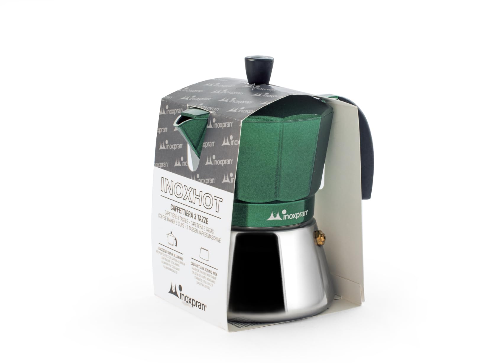 Moka PINTINOX Capri Full Induction - Caffettiera 3 Tazze Per Induzione, Alluminio, Made In Italy