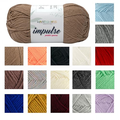 Image of Acrylic Impulse Hand Knitting & Crochet Yarn (Wood Brown) (100Gms - Pack Of 1)