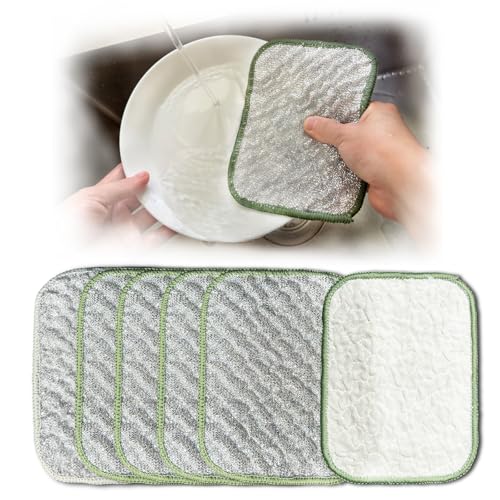 FELXIESS 6Pcs Double-Side Non-Scratch Wire Dishcloths