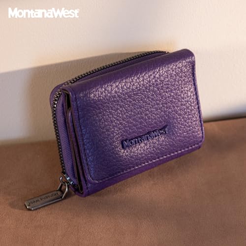 Image of Montana West Women's Wallet Trifold Small Wallets Ladies RFID Blocking Wallet with Zipper Coin Pocket