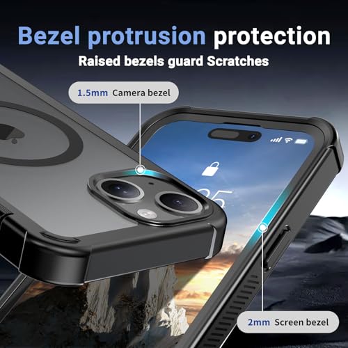 Image of jaroco Magnetic for iPhone 15 Case Heavy Duty Protection Black