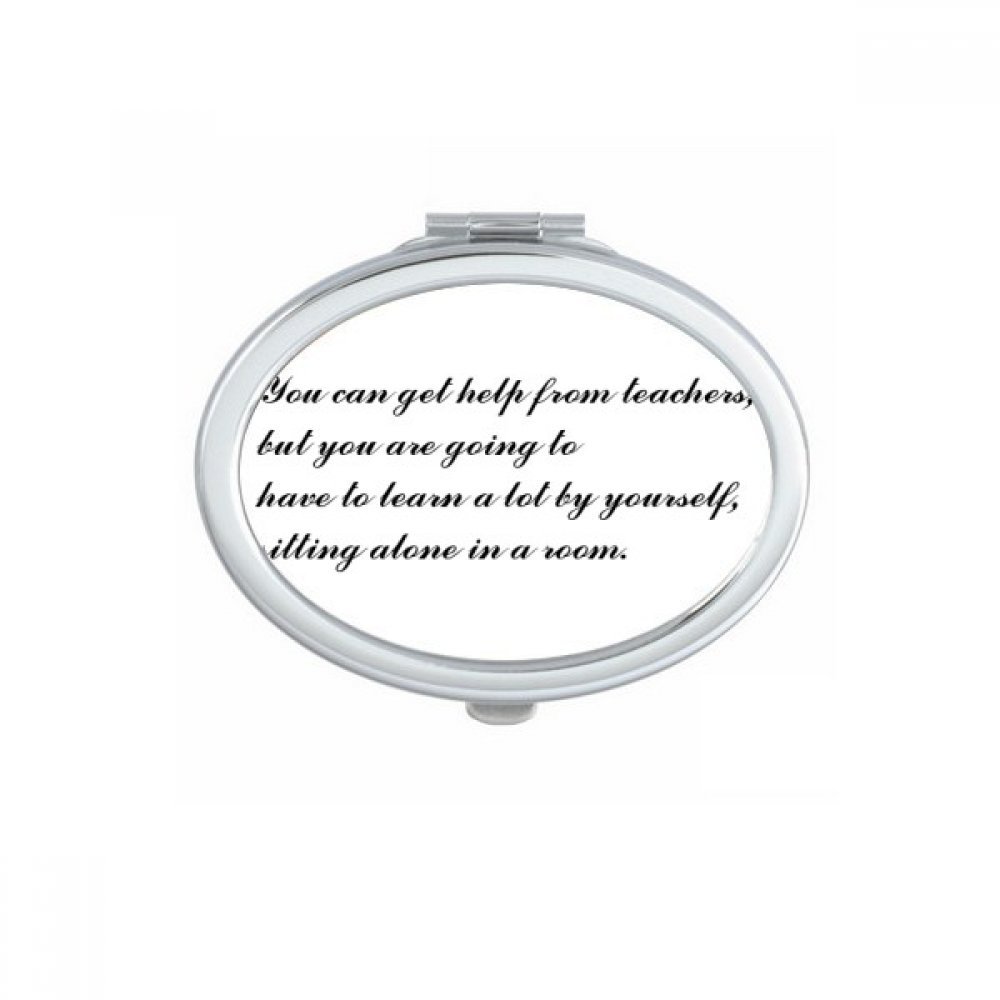 Miroir compact ovale motif citations inspirantes cadeau portable multicolor