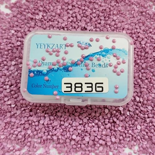 YEYKZART 3836 Diamond Painting Replacement Diamonds Drills Beads Drills Gems Round for Diamond Art Missing Color 3500 PCS