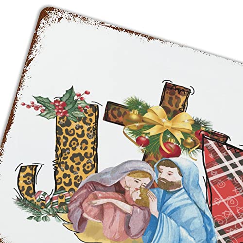 Birth Of Jesus Joy Aluminum Sign Christian Gift Idea Metal Plate Sign Bedroom Signs For Home Bar Wall Art Decor 12"X16" Merry Christmas Sign For Plaque Poster Cafe Wall Art Gift #TOP5