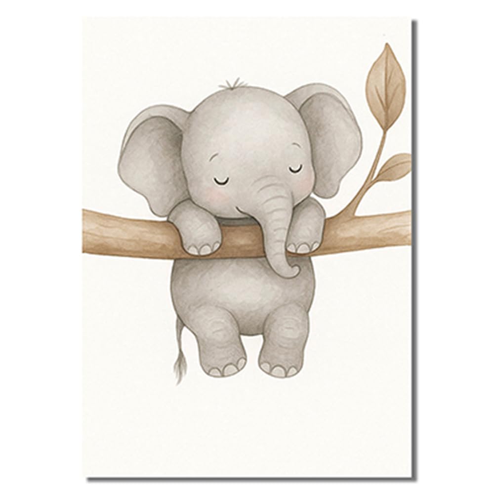 BeiYiHo 3 Affiche Chambre Bébé Beige Tableau Bebe Animaux Paresseux Elephant Girafe Poster Enfant 30 40 Toile Deco Chambre Bebe Poster Chambre Enfant Garcon Cadeau SANS CADRE (BYCH084-30x40)