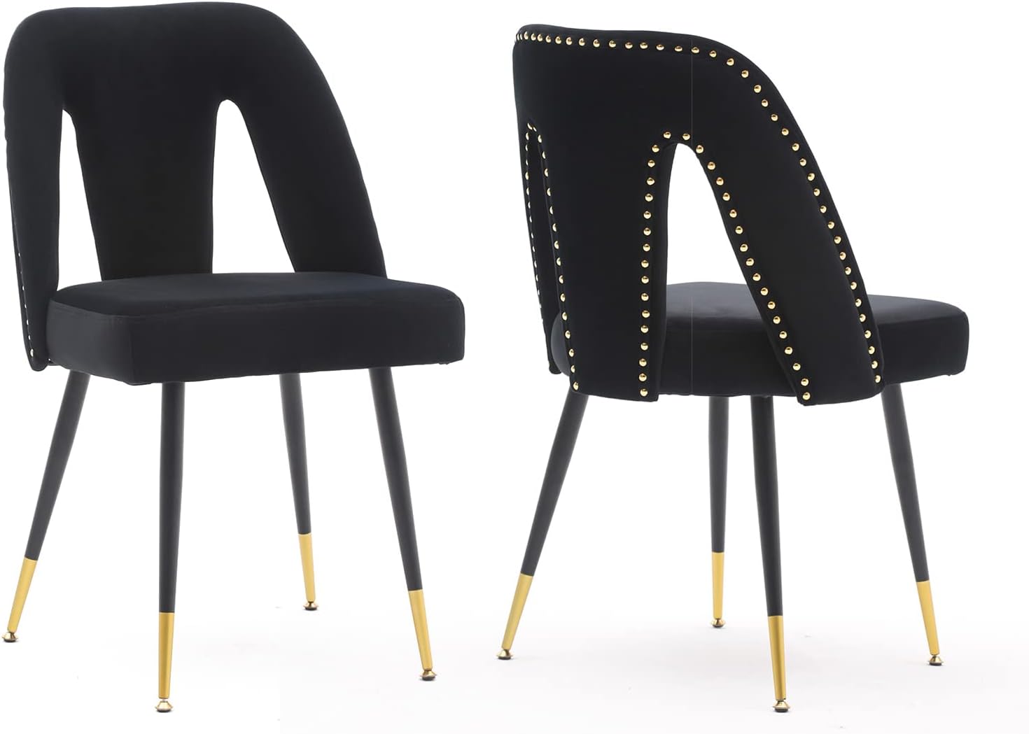 Dvasovio Modern Dining Chair Set of 2, Contemporary Velvet Upholstered Kitchen