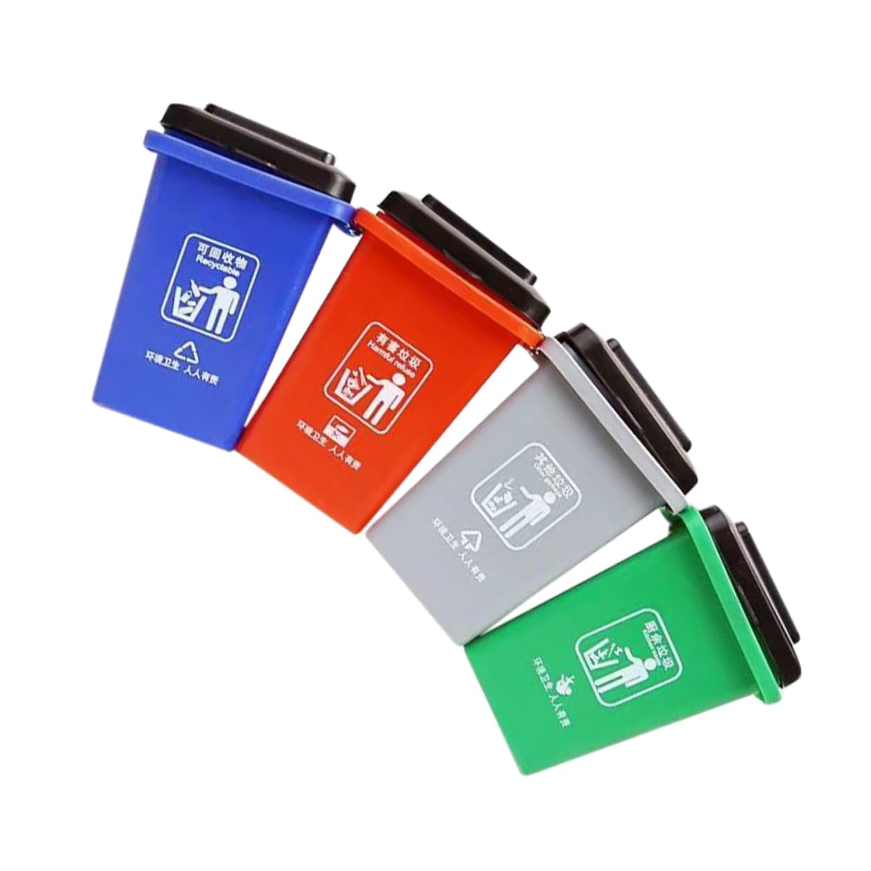 KONTONTY 1Set Garbage Classification Color Mini Trash Can Vehicles for Early Learning Safe Material Creative Play for Boys and Promote Environmental Awareness