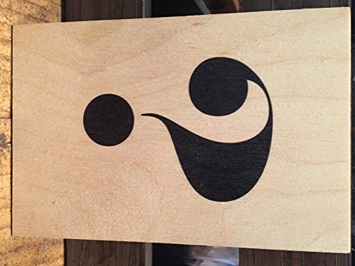 Question? Marchio simbolo su legno cartolina/Sign