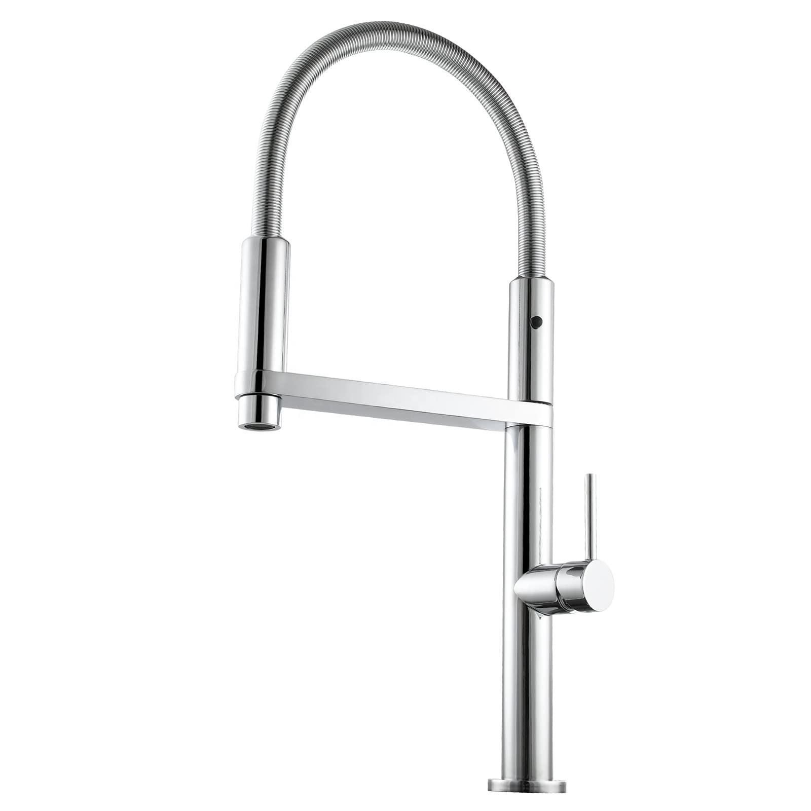 ASerZenith Kitchen Faucet With Dual Spout, 360° Swivel Kitchen Sink Faucet With Dual Function Pull Down Sprayer, Brass Single Handle Hot And Cold Kitchen Mixer Tap, Chrome Finish