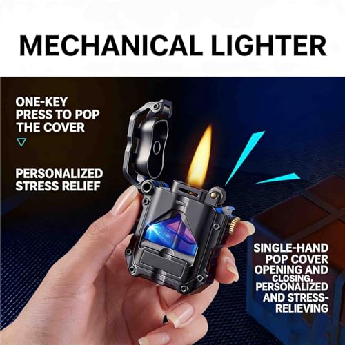 Encendedor mecánico de queroseno con ventana de nivel de combustible miniatura 2