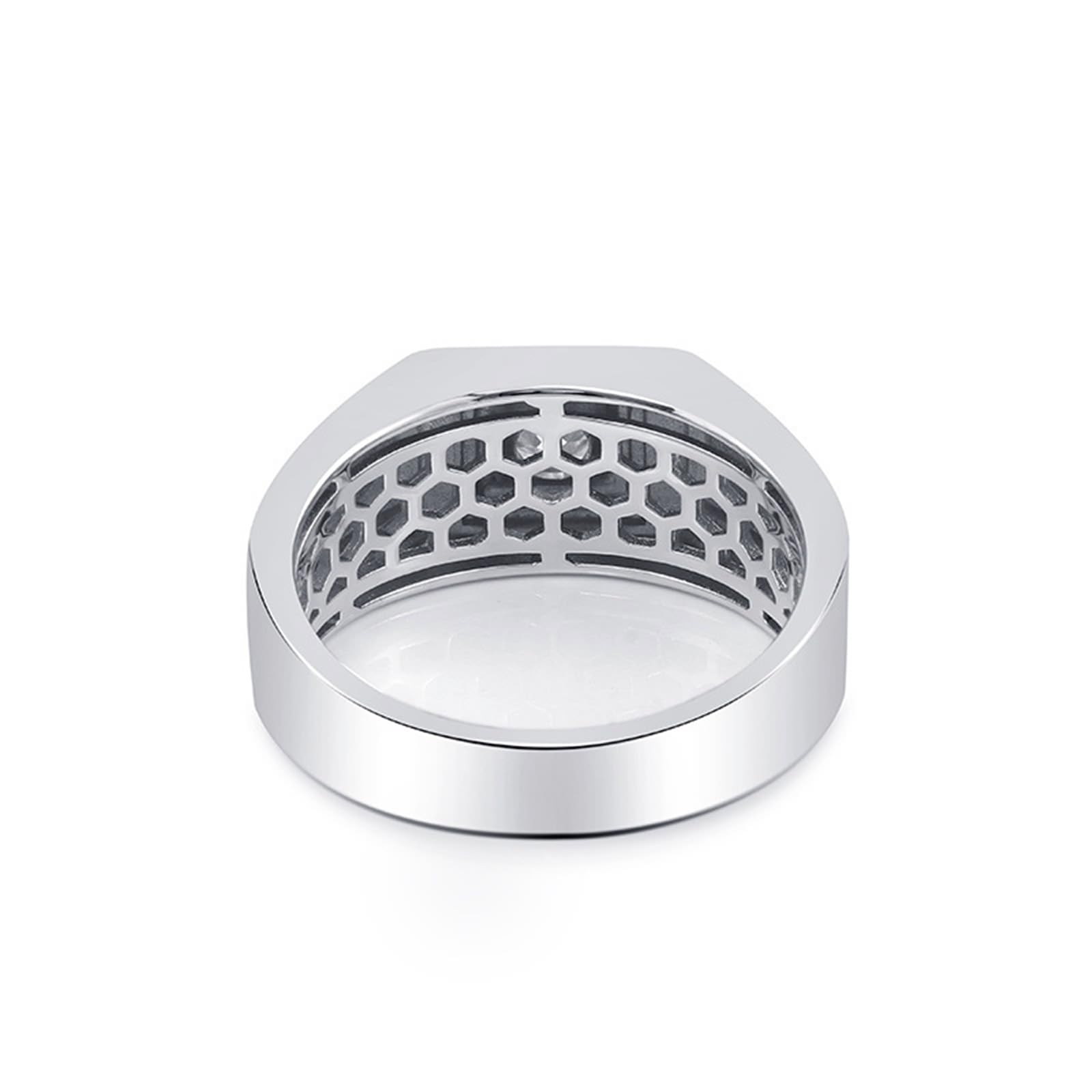 Wycian Anillo de compromiso para hombre, plata 925, moissanita, 1 ct, talla redonda, color blanco, apto para Año Nuevo, sin níquel